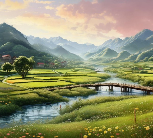 礼泉田园，如画乡村风光画卷,礼泉风光，一幅生动的田园画卷,画卷,诗意,温馨,第1张
