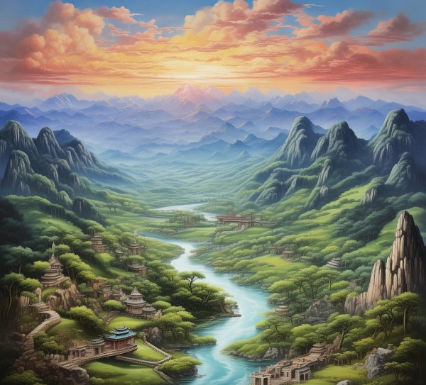 长山水画卷，自然与人文交响诗篇,长阳山水画卷，一幅自然与人文的交响诗,画卷,魅力,多彩,第1张