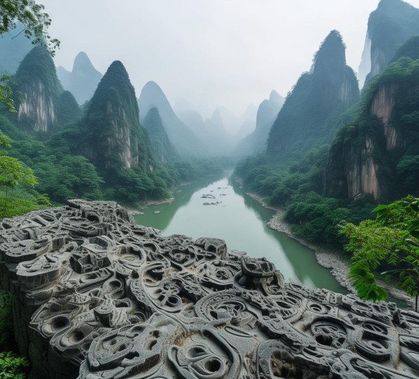 大足石刻，山水画卷中的大足风光,大足风光，千年石刻的山水画卷,画卷,魅力,第1张