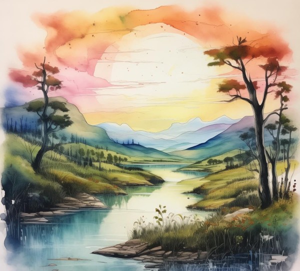 笔尖描绘的诗意风景,笔尖下的风景，心灵的诗篇,画卷,温馨,诗意,第1张